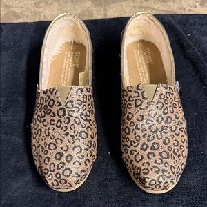 TOMS Brown Leopard Print Slip-Ons